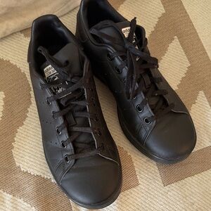 adidas Men's All-Black Leather Sneakers